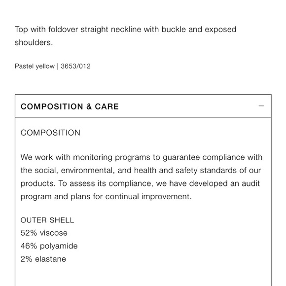 pastel yellow off the shoulder knit top with a blue stone buckle detail - Picture 4 of 4